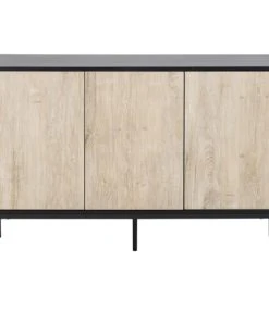 TOILINUX Buffet 3 Portes En Mdf Et Métal Noir 8 TOILINUX Buffet 3 Portes En Mdf Et Métal Noir -Boutique Belamp buffet 3 portes en mdf et metal noir 3