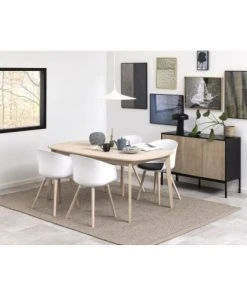 TOILINUX Buffet 3 Portes En Mdf Et Métal Noir 9 TOILINUX Buffet 3 Portes En Mdf Et Métal Noir -Boutique Belamp buffet 3 portes en mdf et metal noir 4