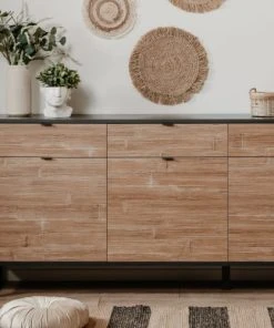 HOMIFAB Buffet 3 Portes Noir Et Effet Chêne 175 Cm 10 HOMIFAB Buffet 3 Portes Noir Et Effet Chêne 175 Cm -Boutique Belamp buffet 3 portes noir et effet chene 175 cm 4