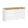 Petits Meubles Buffet 3 Tiroirs 1 Porte Blanc Et Naturel