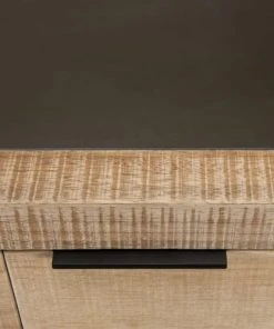 MACABANE Buffet 3 Tiroirs 1 Porte Bois Sapin Et Pieds Métal -Boutique Belamp buffet 3 tiroirs 1 porte bois sapin et pieds metal 2