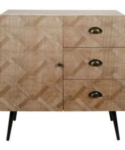 Jardideco Buffet 3 Tiroirs Et Une Porte