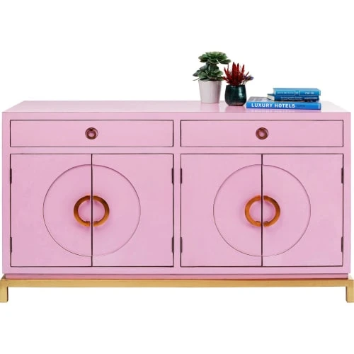 Kare Design Buffet 4 Portes 2 Tiroirs En Peuplier Rose 4 Kare Design Buffet 4 Portes 2 Tiroirs En Peuplier Rose – Image 4