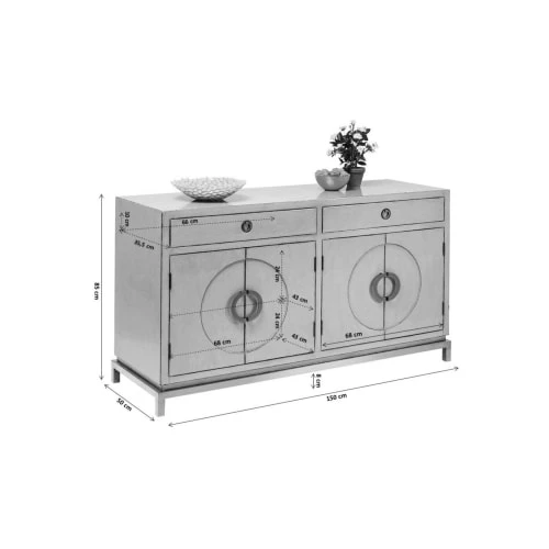Kare Design Buffet 4 Portes 2 Tiroirs En Peuplier Rose 5 Kare Design Buffet 4 Portes 2 Tiroirs En Peuplier Rose – Image 5