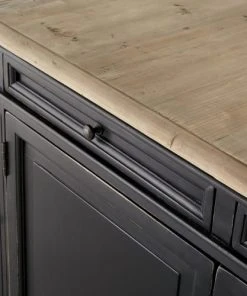 Maisons Du Monde Buffet 4 Portes 2 Tiroirs En Pin Recyclé Noir -Boutique Belamp buffet 4 portes 2 tiroirs en pin recycle noir 1000 13 19 196040 3