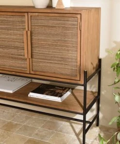 MACABANE Buffet 4 Portes En Bois De Teck Recyclé -Boutique Belamp buffet 4 portes en bois de teck recycle 2