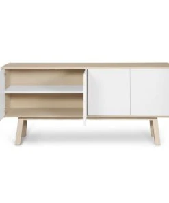 MON PETIT MEUBLE FRANCAIS Buffet 4 Portes En Frêne 180 Cm, Hauteur 94 Cm -Boutique Belamp buffet 4 portes en frene 180 cm hauteur 94 cm 10