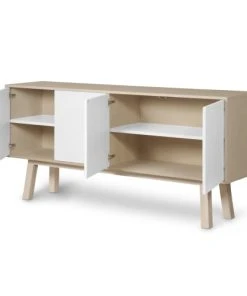 MON PETIT MEUBLE FRANCAIS Buffet 4 Portes En Frêne 180 Cm, Hauteur 94 Cm -Boutique Belamp buffet 4 portes en frene 180 cm hauteur 94 cm 11