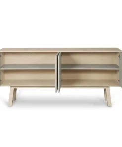 MON PETIT MEUBLE FRANCAIS Buffet 4 Portes En Frêne 180 Cm, Hauteur 94 Cm -Boutique Belamp buffet 4 portes en frene 180 cm hauteur 94 cm 2