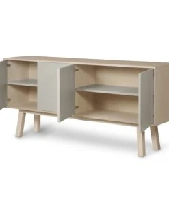 MON PETIT MEUBLE FRANCAIS Buffet 4 Portes En Frêne 180 Cm, Hauteur 94 Cm -Boutique Belamp buffet 4 portes en frene 180 cm hauteur 94 cm 5
