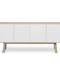 MON PETIT MEUBLE FRANCAIS Buffet 4 Portes En FrĂȘne 180 Cm, Hauteur 94 Cm