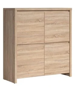 Petits Meubles Buffet 4 Portes Naturel