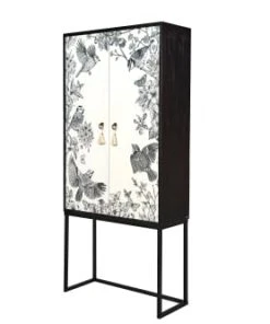 RNT By Really Nice Things Buffet Armoire 2 Portes En Pin Massif Imprimé Blanc Noir -Boutique Belamp buffet armoire 2 portes en pin massif imprime blanc noir 5
