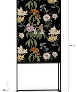 RNT By Really Nice Things Buffet Armoire 2 Portes En Pin Massif Imprimé Floral Fond Noir -Boutique Belamp buffet armoire 2 portes en pin massif imprime floral fond noir 2