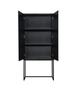 RNT By Really Nice Things Buffet Armoire 2 Portes En Pin Massif Imprimé Floral Fond Noir -Boutique Belamp buffet armoire 2 portes en pin massif imprime floral fond noir 5