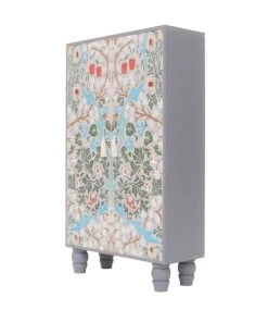 RNT By Really Nice Things Buffet Armoire En Pin Massif Imprimé Floral Sur Fond Bleu. -Boutique Belamp buffet armoire en pin massif imprime floral sur fond bleu 2