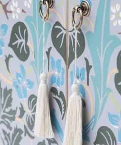 RNT By Really Nice Things Buffet Armoire En Pin Massif Imprimé Floral Sur Fond Bleu. -Boutique Belamp buffet armoire en pin massif imprime floral sur fond bleu 5