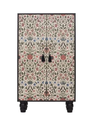 RNT By Really Nice Things Buffet Armoire En Pin Massif Imprimé Floral Sur Fond Noir. 5 RNT By Really Nice Things Buffet Armoire En Pin Massif Imprimé Floral Sur Fond Noir. – Image 5