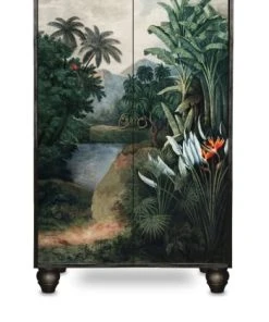 RNT By Really Nice Things Buffet Armoire En Pin Massif Imprimé Floral Sur Fond Noir. 11 RNT By Really Nice Things Buffet Armoire En Pin Massif Imprimé Floral Sur Fond Noir. -Boutique Belamp buffet armoire en pin massif imprime tropical sur fond noir tropical jungle