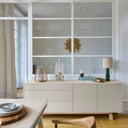 MON PETIT MEUBLE FRANCAIS Buffet Bas 2 Portes+3 Tiroirs 200 Cm, En Frêne 2 MON PETIT MEUBLE FRANCAIS Buffet Bas 2 Portes+3 Tiroirs 200 Cm, En Frêne – Image 2