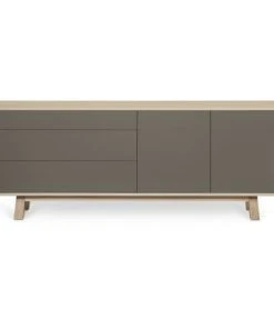 MON PETIT MEUBLE FRANCAIS Buffet Bas 2 Portes+3 Tiroirs 200 Cm, En FrĂȘne