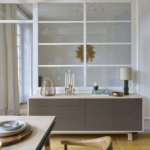 MON PETIT MEUBLE FRANCAIS Buffet Bas 2 Portes+3 Tiroirs 200 Cm, En Frêne 2 MON PETIT MEUBLE FRANCAIS Buffet Bas 2 Portes+3 Tiroirs 200 Cm, En Frêne – Image 2