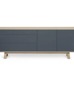 MON PETIT MEUBLE FRANCAIS Buffet Bas 2 Portes+3 Tiroirs 200 Cm, En FrĂȘne