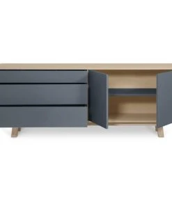 MON PETIT MEUBLE FRANCAIS Buffet Bas 2 Portes+3 Tiroirs 200 Cm, En Frêne -Boutique Belamp buffet bas 2 portes 3 tiroirs 200 cm en frene 9