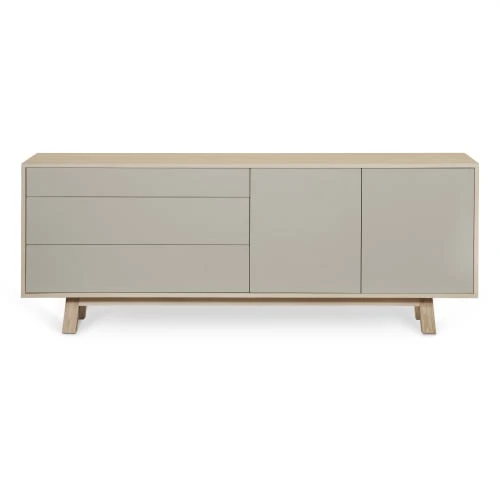 MON PETIT MEUBLE FRANCAIS Buffet Bas 2 Portes+3 Tiroirs 200 Cm, En Frêne 1 MON PETIT MEUBLE FRANCAIS Buffet Bas 2 Portes+3 Tiroirs 200 Cm, En Frêne