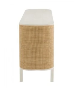 Meubles & Design Buffet Bas 3 Portes 180cm En Cannage Et Bois Blanc -Boutique Belamp buffet bas 3 portes 180cm en cannage et bois blanc 2