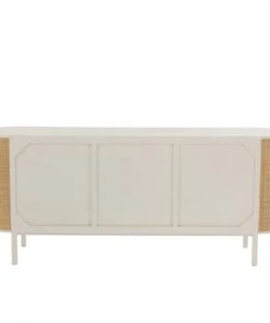 Meubles & Design Buffet Bas 3 Portes 180cm En Cannage Et Bois Blanc -Boutique Belamp buffet bas 3 portes 180cm en cannage et bois blanc 3