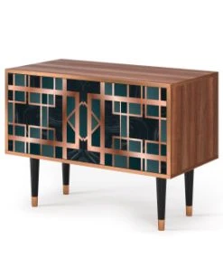 Storyz Buffet Bas Bleu-vert 2 Portes L 94 Cm -Boutique Belamp buffet bas bleu vert 2 portes l 94 cm 2