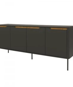 Meubles & Design Buffet Bas Moderne 4 Portes En Bois Gris