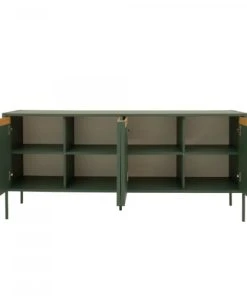 Meubles & Design Buffet Bas Moderne 4 Portes En Bois Vert -Boutique Belamp buffet bas moderne 4 portes en bois vert 4