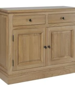 HELLIN Buffet Bas Parisien 2 Portes 2 Tiroirs En Chêne Massif Naturel -Boutique Belamp buffet bas parisien 2 portes 2 tiroirs en chene massif naturel 2
