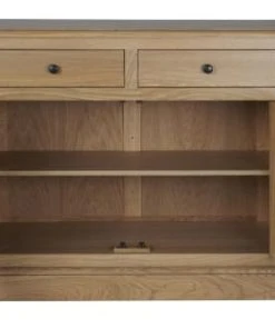 HELLIN Buffet Bas Parisien 2 Portes 2 Tiroirs En Chêne Massif Naturel -Boutique Belamp buffet bas parisien 2 portes 2 tiroirs en chene massif naturel 3