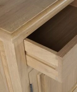 HELLIN Buffet Bas Parisien 2 Portes 2 Tiroirs En Chêne Massif Naturel -Boutique Belamp buffet bas parisien 2 portes 2 tiroirs en chene massif naturel 5