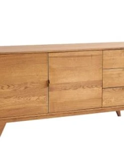 HELLIN Buffet Bas Rétro En Bois 2 Portes 3 Tiroirs L160 Bronze -Boutique Belamp buffet bas retro en bois 2 portes 3 tiroirs l160 bronze 5
