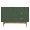 Meubles & Design Buffet Bas Scandinave 1 Portes 3 Tiroirs En Bois Vert