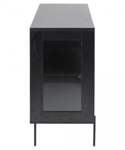 Meubles & Design Buffet Bas Vitré En Métal Noir 3 Portes -Boutique Belamp buffet bas vitre en metal noir 3 portes 4
