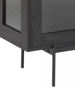 Meubles & Design Buffet Bas Vitré En Métal Noir 3 Portes -Boutique Belamp buffet bas vitre en metal noir 3 portes 5