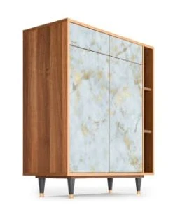 Storyz Buffet Blanc Clair 2 Tiroirs Et 2 Portes L 94 Cm -Boutique Belamp buffet blanc clair 2 tiroirs et 2 portes l 94 cm 3