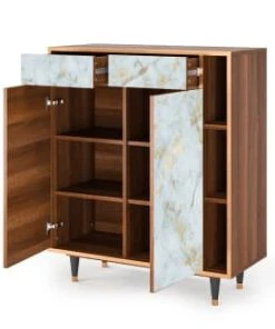 Storyz Buffet Blanc Clair 2 Tiroirs Et 2 Portes L 94 Cm -Boutique Belamp buffet blanc clair 2 tiroirs et 2 portes l 94 cm 5