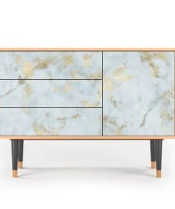 Storyz Buffet Blanc Clair 3 Tiroirs Et 1 Porte L 115 Cm