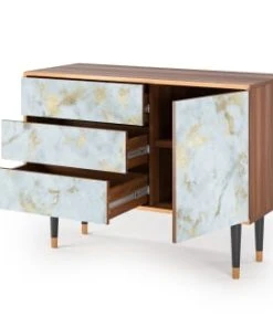 Storyz Buffet Blanc Clair 3 Tiroirs Et 1 Porte L 115 Cm -Boutique Belamp buffet blanc clair 3 tiroirs et 1 porte l 115 cm 5