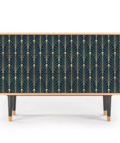 Storyz Buffet Bleu Et Jaune 3 Tiroirs Et 1 Porte L 115 Cm