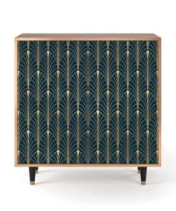 Storyz Buffet Bleu Et Jaune 4 Portes L 94 Cm