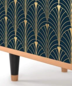 Storyz Buffet Bleu Et Jaune 4 Portes L 94 Cm -Boutique Belamp buffet bleu et jaune 4 portes l 94 cm 7