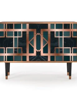 Storyz Buffet Bleu-vert 2 Tiroirs Et 2 Portes L 115 Cm