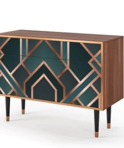 Storyz Buffet Bleu-vert 2 Tiroirs Et 2 Portes L 115 Cm -Boutique Belamp buffet bleu vert 2 tiroirs et 2 portes l 115 cm 7